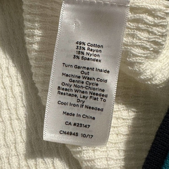 Talbots Women’s Waffle Knit Cardigan Sweater Ivory Cream Pearl Buttons Size XL - Picture 5 of 5